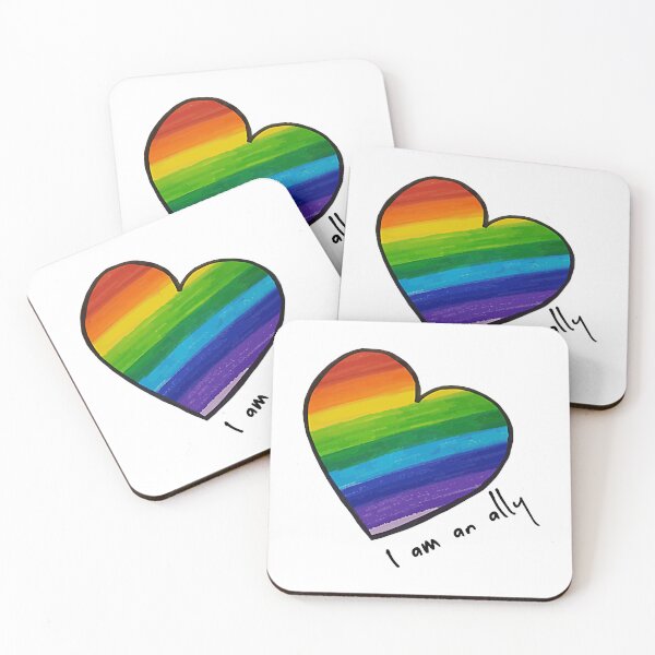 Item preview, LGBTQ I am an Ally Gay Lesbian Bi Pride Rainbow Heart designed and sold by GardNewerd.