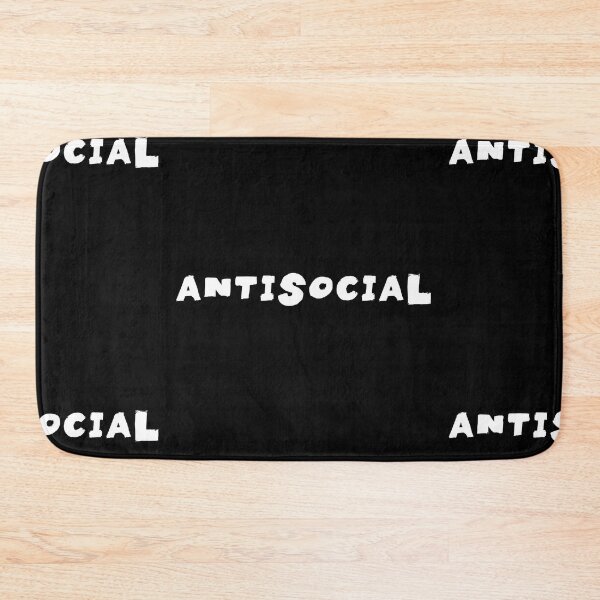 Item preview, Antisocial Text Monochrome Black designed and sold by Meepuruproject.