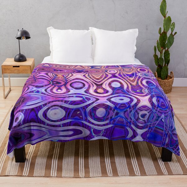 Item preview, Groovy Hippie Style Abstract Wavy Lines in Pink and Purple Shades 3 of 4 designed and sold by Beachy.