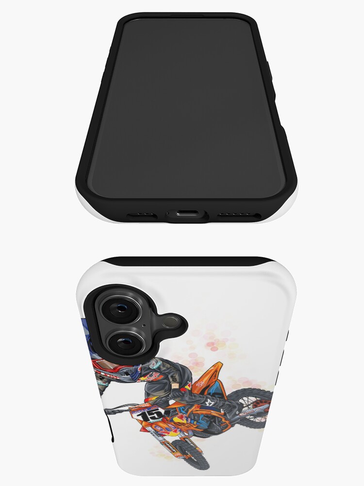 Thumbnail 3 of 4, iPhone Case, Dirtbike Rider #15 designed and sold by TheArtWarehouse.