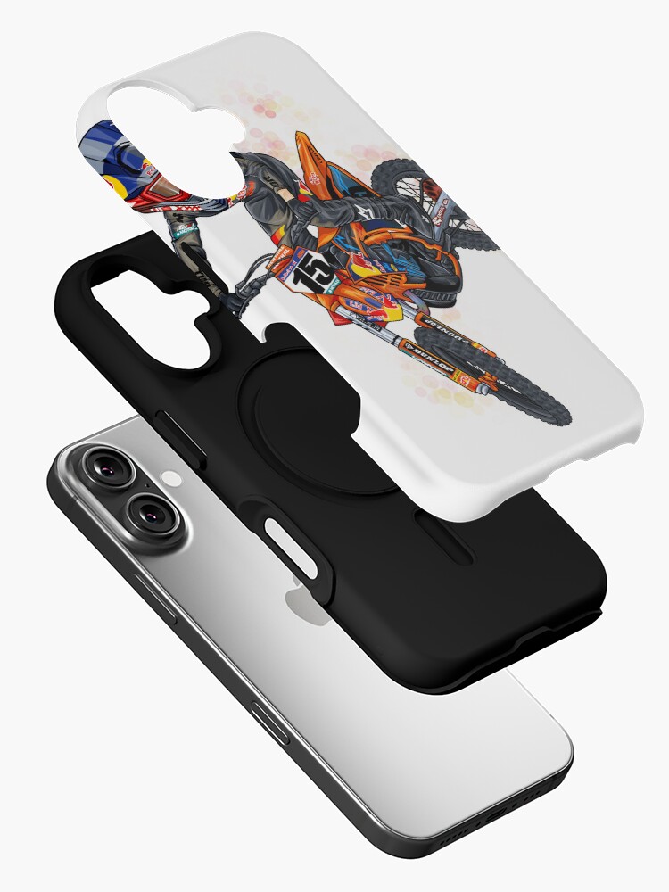 Thumbnail 2 of 4, iPhone Case, Dirtbike Rider #15 designed and sold by TheArtWarehouse.