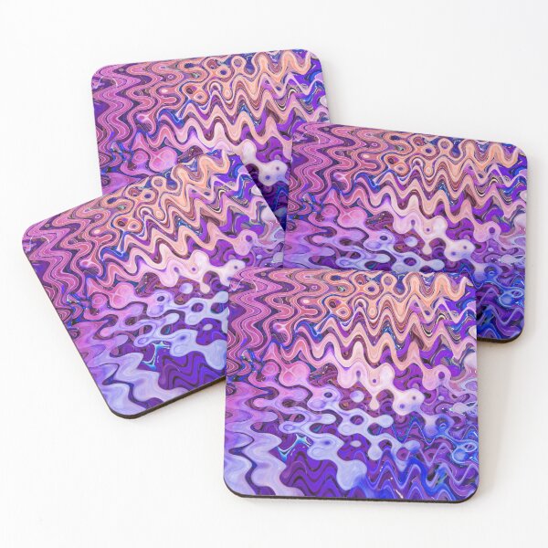 Item preview, Groovy Hippie Style Abstract Wavy Lines in Pink and Purple Shades 4 of 4 designed and sold by Beachy.