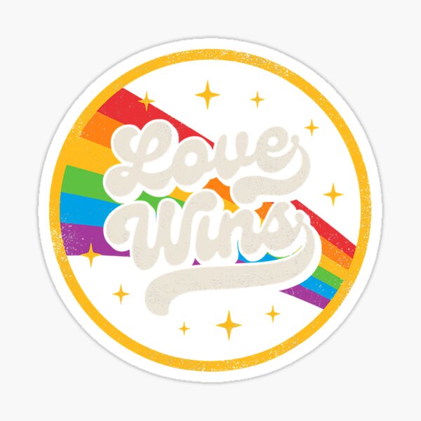 Lgbtq Love Wins Gay Pride Lgbt Ally Rainbow Flag Vintage Sticker For Sale By Gardnewerd 8816