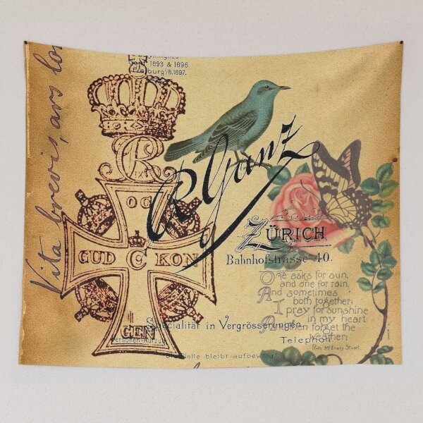 Item preview, dark academia jubilee vintage cross french bird botanical  designed and sold by LEILA ART SPACE.