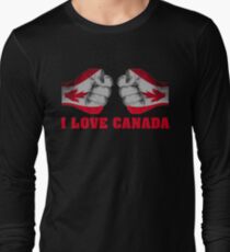 I Love Canada Independence Day T Shirt Canadian Heart Gifts Long Sleeve T-Shirt