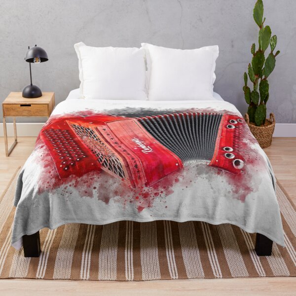 Item preview, Red Vintage Accordion Watercolor Painting designed and sold by Andreea Eva Herczegh.