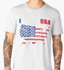 I Love USA Independence Day T Shirt 4th of July Men's Premium T-Shirt