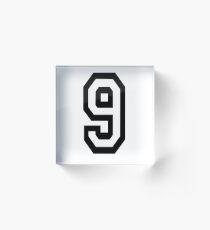 9, TEAM, SPORTS, NUMBER 9, NINE, NINTH, competition Acrylic Block