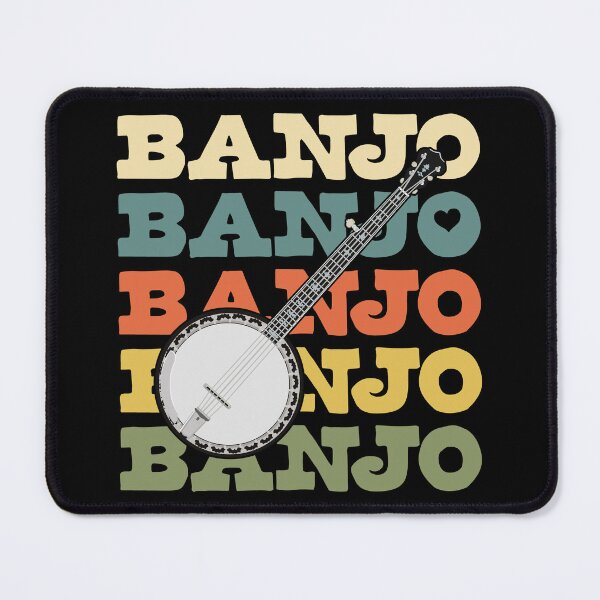 Item preview, Retro Banjo Word Repeated with Resonator Banjo Illustration designed and sold by Jazznote.