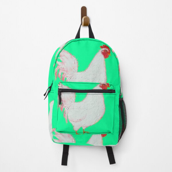 Item preview, White rooster on lime background designed and sold by MatsonArtDesign.