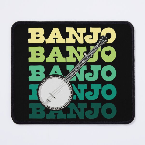 Item preview, Green Ombre Coloured Banjo Word Repeated with Resonator Banjo Illustration designed and sold by Jazznote.