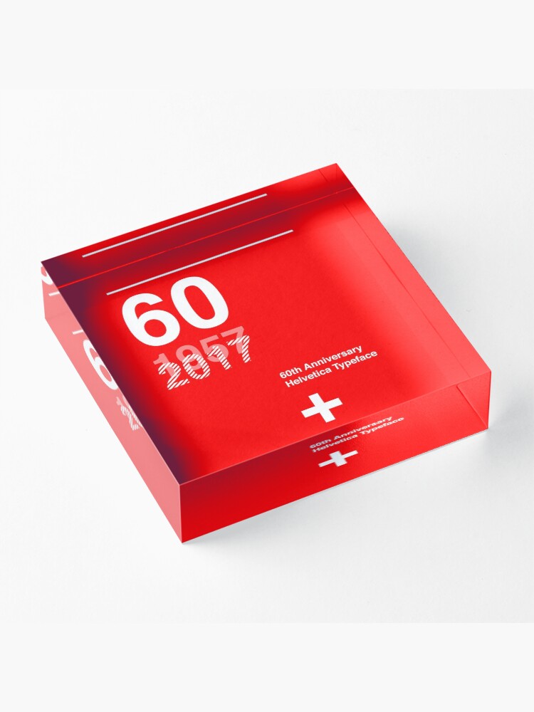 Alternate view of 60th Anniversary Helvetica Typeface Acrylic Block