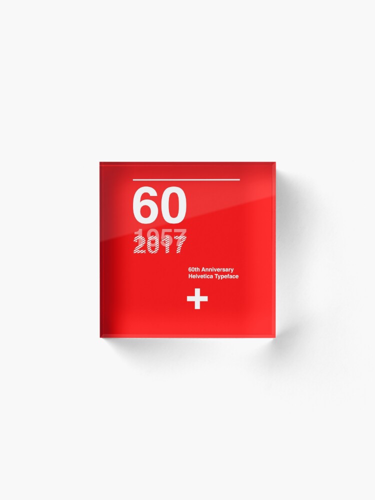 Alternate view of 60th Anniversary Helvetica Typeface Acrylic Block