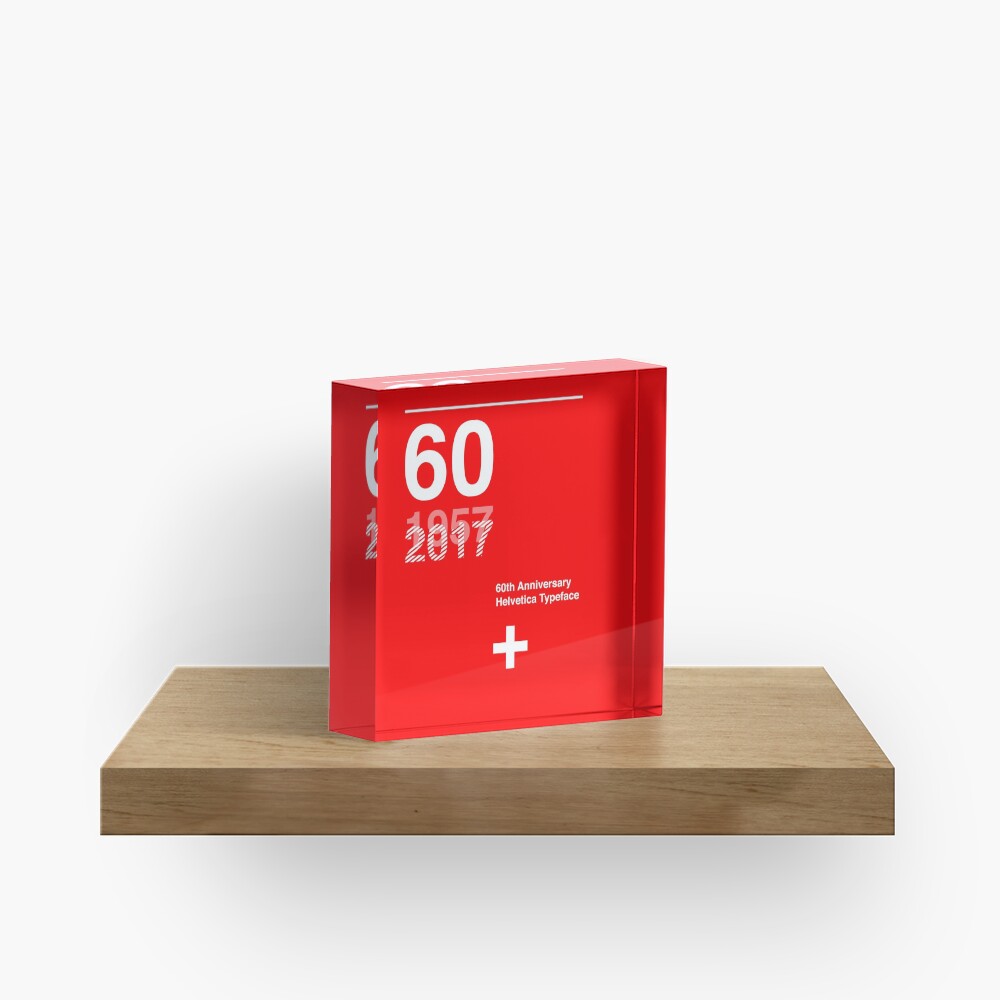 60th Anniversary Helvetica Typeface Acrylic Block