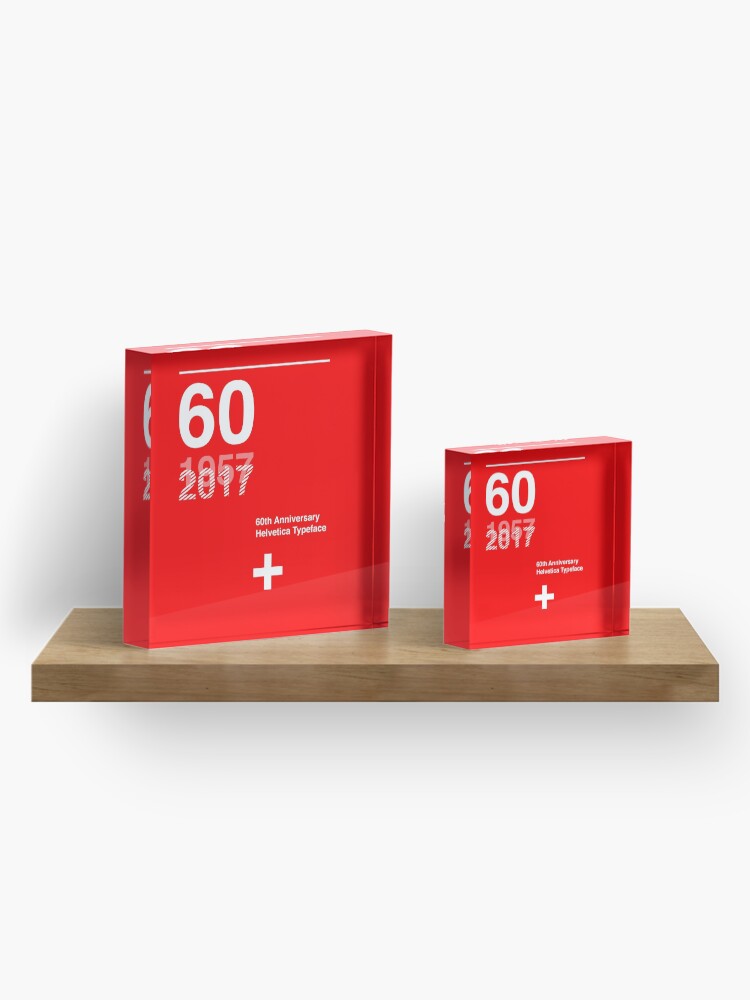 Alternate view of 60th Anniversary Helvetica Typeface Acrylic Block