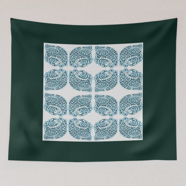 Item preview, Bluefish Wood Block India Pattern   designed and sold by EverettWard.