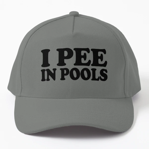 I Pee in Pool Baseball Cap for Men Women Low Profile Plain Dad Hat Summer  Hats Gray