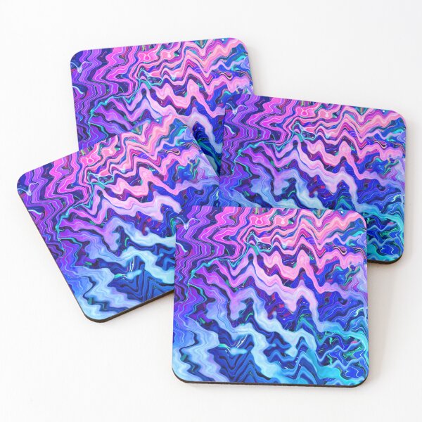 Item preview, Groovy Hippie Style Abstract Wavy Lines in Violet and Blue Shades 1 of 4 designed and sold by Beachy.