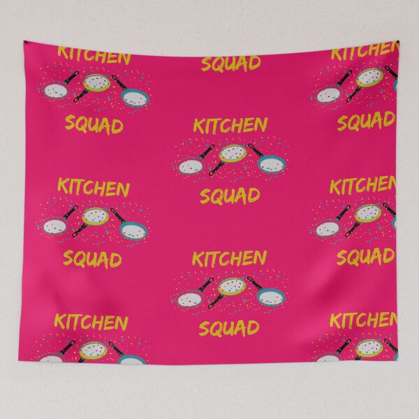 Item preview, Kitchen Squad Yellow Letters Pansexual Meme In Dark Pink designed and sold by LuckyKermit.