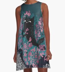 Unterseeisch A-Linien Kleid