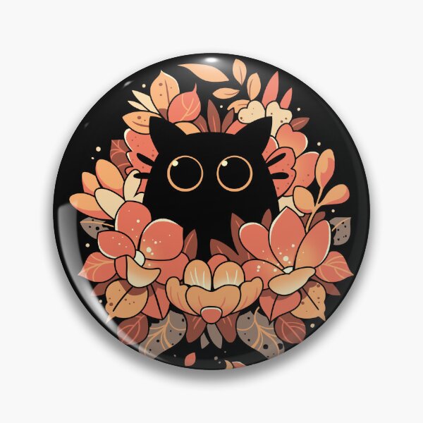 Item preview, Feline Spy - Cute Floral Black Cat designed and sold by Snouleaf.