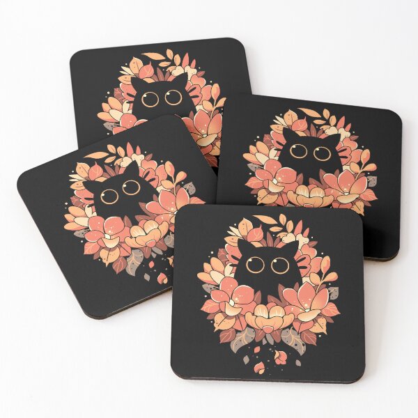Item preview, Feline Spy - Cute Floral Black Cat designed and sold by Snouleaf.