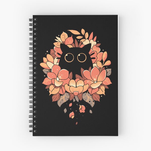 Item preview, Feline Spy - Cute Floral Black Cat designed and sold by Snouleaf.