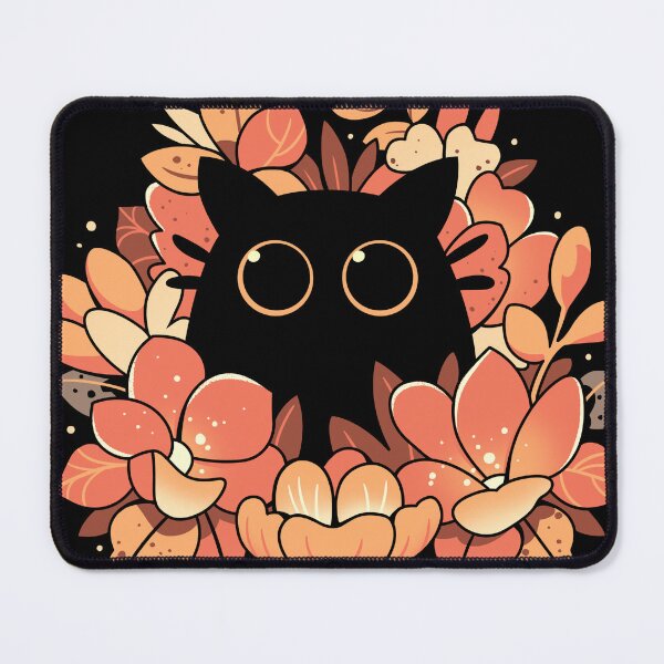 Item preview, Feline Spy - Cute Floral Black Cat designed and sold by Snouleaf.