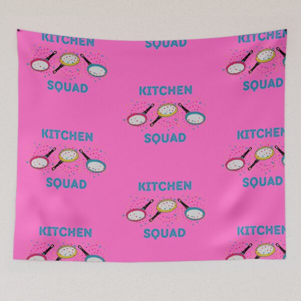 Item preview, Kitchen Squad With Blue Letters Pansexual Meme In Pink designed and sold by LuckyKermit.