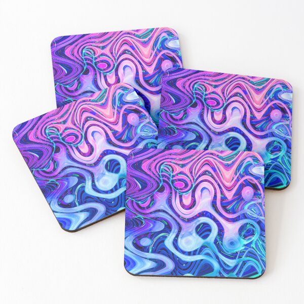 Item preview, Groovy Hippie Style Abstract Wavy Lines in Violet and Blue Shades 2 of 4 designed and sold by Beachy.