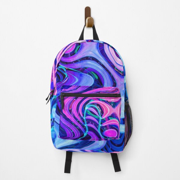 Item preview, Groovy Hippie Style Abstract Wavy Lines in Violet and Blue Shades 2 of 4 designed and sold by Beachy.