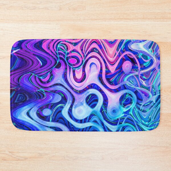 Item preview, Groovy Hippie Style Abstract Wavy Lines in Violet and Blue Shades 2 of 4 designed and sold by Beachy.