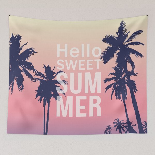 Item preview, Hello Sweet summer Sweet summer with palm tree designed and sold by onzpacesdesign.
