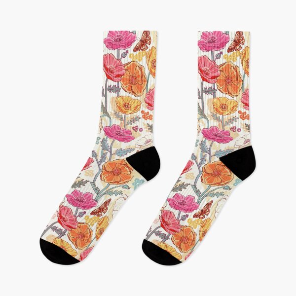 Item preview, Retro Rainbow Poppy Print designed and sold by TigaTiga.