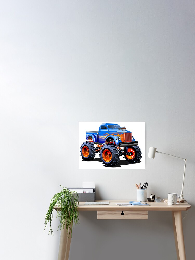 Cartoon Monster Truck Sticker for Sale by Mechanick