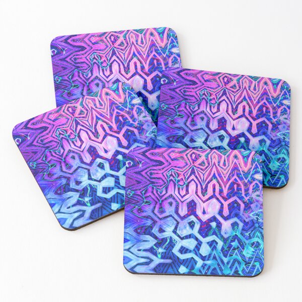 Item preview, Groovy Hippie Style Abstract Wavy Lines in Violet and Blue Shades 3 of 4 designed and sold by Beachy.