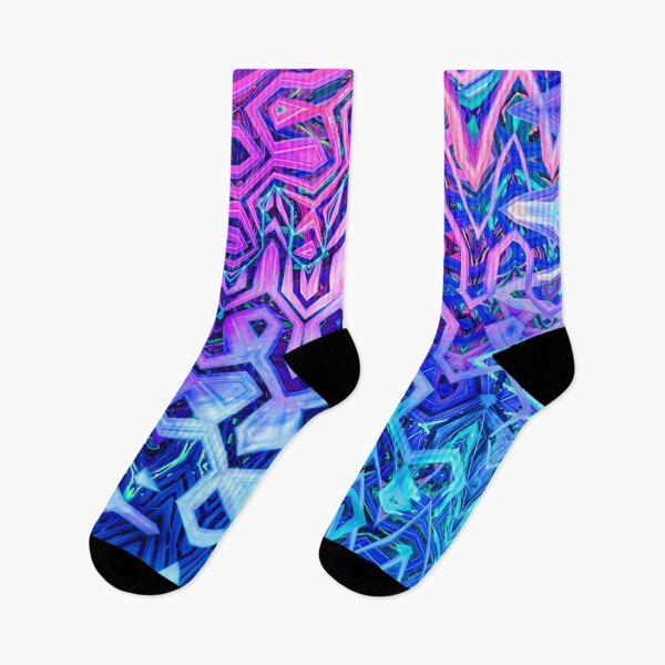 Item preview, Groovy Hippie Style Abstract Wavy Lines in Violet and Blue Shades 3 of 4 designed and sold by Beachy.