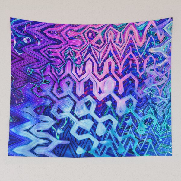 Item preview, Groovy Hippie Style Abstract Wavy Lines in Violet and Blue Shades 3 of 4 designed and sold by Beachy.