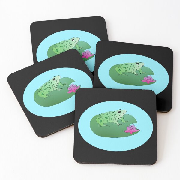 Item preview, Frog Lily pad frog pond lotus flower Frog lover  designed and sold by Artstastic.