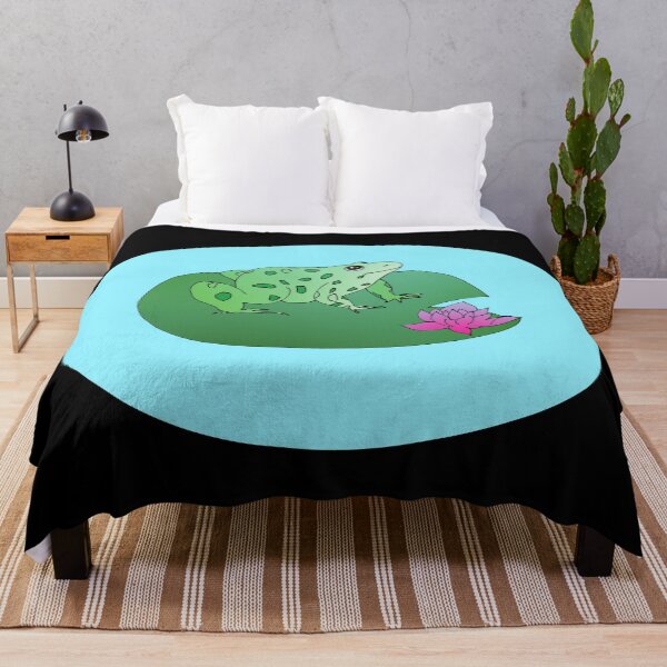 Item preview, Frog Lily pad frog pond lotus flower Frog lover designed and sold by Artstastic.