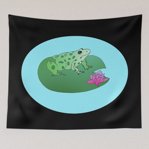Item preview, Frog Lily pad frog pond lotus flower Frog lover  designed and sold by Artstastic.