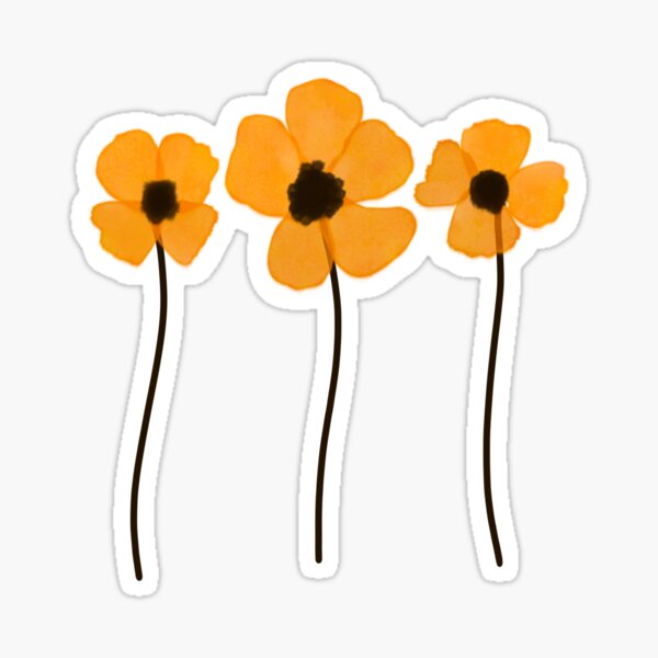 Watercolor Flowers Yellow Flowers Sticker For Sale By Sosnovskaya Redbubble 