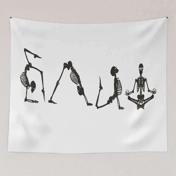 Item preview, Half moon yoga pose skeleton Halloween designed and sold by SAFREN.