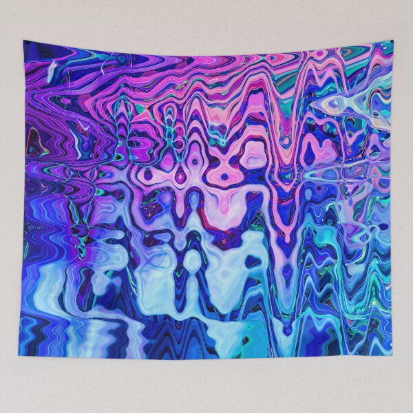 Item preview, Groovy Hippie Style Abstract Wavy Lines in Violet and Blue Shades 4 of 4 designed and sold by Beachy.