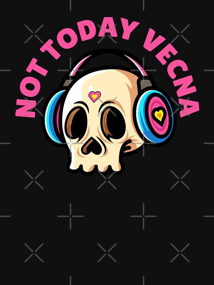 Disover Not Today Vecna - Cute Skull With Headphones | Essential T-Shirt 