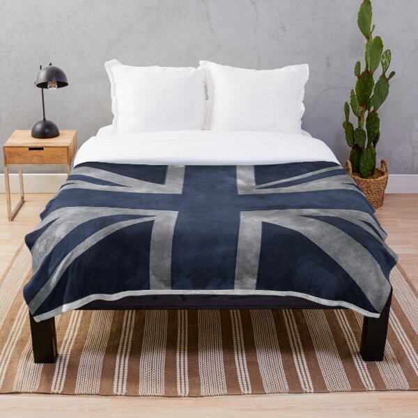 Blue Distressed Union Jack Throw Blanket