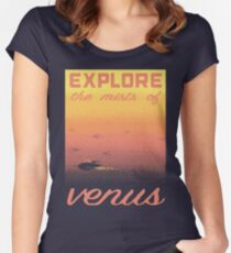 VENUS Space Tourism Travel Poster Women's Fitted Scoop T-Shirt