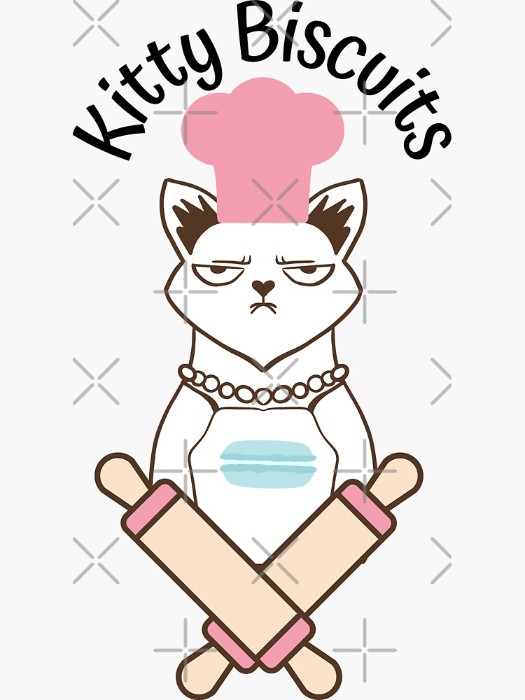 " cat making biscuits kitty biscuits" Sticker for Sale by