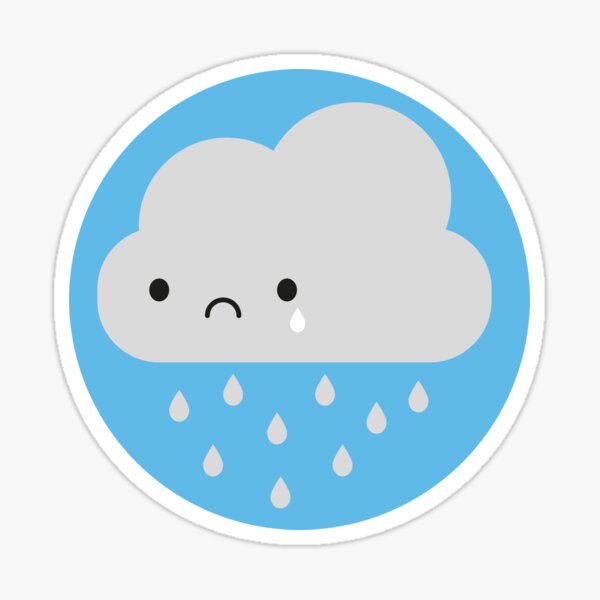 Sad Kawaii Rain Cloud Sticker