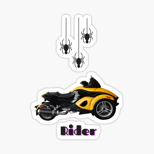 Spider Yellow Trike Rider Sticker